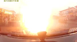 Man cheats death when electricity cables explode above him