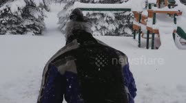 Summersault into snow 4 feet of snow in Erie, PA record Lake Effect 2017