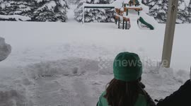 Diving head first into snow 4 feet of snow in Erie, PA record Lake Effect 2017