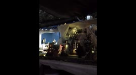 Impressive Model Train travels around this Christmas shop