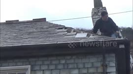 Doc Martin Police station Wrecked by Storm Dylan