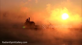 Stunning Lake Superior Sea Smoke in Subzero Temps