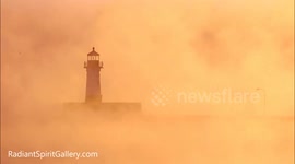Stunning sea smoke rises off Lake Superior in brutal cold snap