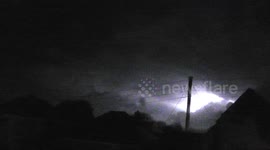 Time-lapse video of lightning storm over UK's Cornwall