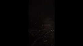 Time-lapse aerial view of London on approach to London City Airport