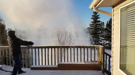 Boiling water into snow at -26 Celsius