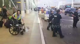 Man arrested by lax airport police for sexual battery on a man at Los Angeles International Airport