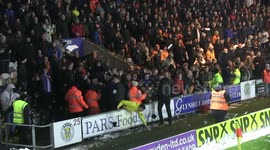 Scottish football fans have snowball fight at St Mirren Park