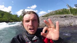 POV of a kayaker running