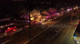 Victim from fire in Burington twp, NJ being rushed into the ambulance