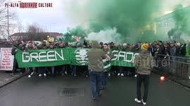 The Green Brigade marching to Celtic Park (Dec 30, 2017)