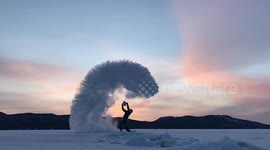 Amazing Mpemba effect at sunset