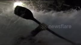 Breathtaking POV of kayayer running Norway's