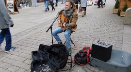 YEAAAA...YOUNG.MAN.BUSKING...MANCHESTER .2017