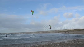 Kite surfers making most of Storm Dylan #1