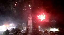 New Years 2018 celebrate at Clock Tower, Bukittinggi, Indonesia