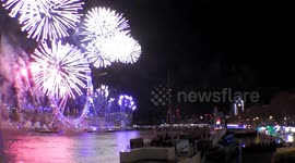 New Year's Eve firework display over River Thames