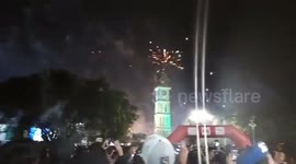 New Year's Eve Moment 2018 at Jam Gadang, Bukittinggi City, West Sumatera, Indonesia - Momen Tahun Baru 2018 di Jam Gadang Bukittinggi