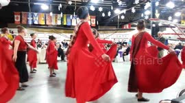 Auld Lang Syne with Highland Dancers Red Dresses