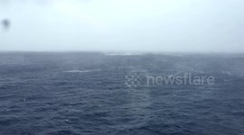 Royal Caribbean - Explorer of the seas 2015 cruise ship lean over in storm! 278 KMH Winds