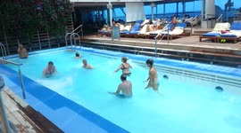 Celebrity Solstice cruise ship pool in storm