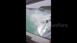 Jet ski collides with speedboat in Koh Larn, Thailand