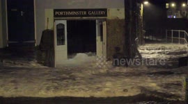 Giant Storm Eleanor waves wreck Cornish art gallery