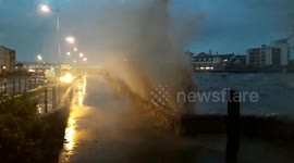 Weston-super-Mare seafront floods at high tide