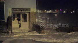 Giant waves wreck art gallery in Cornwall
