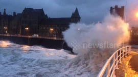 Storm Eleanor batters Aberystwyth seafront