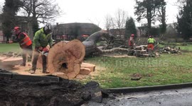 Storm Eleanor clean-up begins in Welsh town