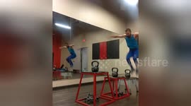 Newsflare Edit - Kettle bell jump slip fail