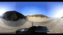Sunny Porthcurno during Storm Eleanor 360video.