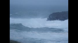 Huge waves from Storm Eleanor