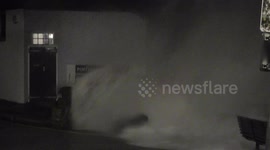 Flooding in St Ives after Storm Eleanor