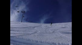 Snowboarding crash captured in slow motion