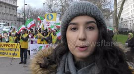 Iranian youth Anti Rouhani regime protest in London, UK
