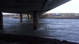 Storm Eleanor creates massive tide race under A354