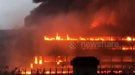 Major fire breaks out at chemical fibre warehouse
