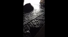 Weird flowing water in a cave