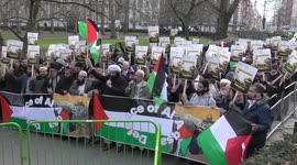 'Hands off my Jerusalem' rally outside US embassy, London, UK