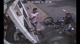 Chopper Bike Crashes on Parked Scooter