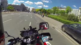 Angry Birds in real life on a motorcycle