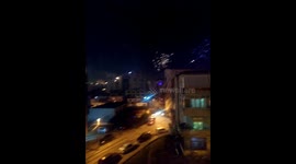 New Year's Fireworks in Tirana, Albania 2018, View from Flat