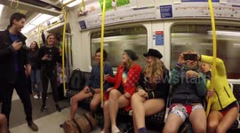 Tagging along with 'No Trousers Tube Ride' participants in London