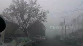 Driving in Thick Fog in North Hollywood, CA