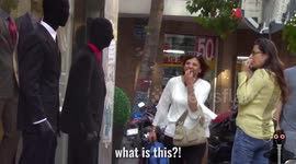 Men dress up as mannequins to play scary prank on passers-by