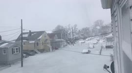 Parts of Boston are literally stuck in place after rising tides flooded and froze in the streets