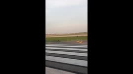 Time Lapse of Plane Take Off from Passenger POV