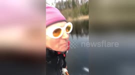 Newsflare Edit - Ice skating in Sweden on lake-ice